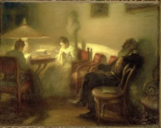 Der Schriftsteller Lew Nikolajewitsch Tolstoi mit seiner Familie in Jasnaja Poljana, 1902